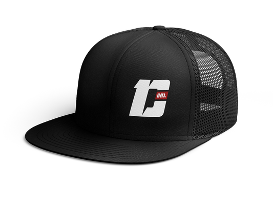 "D" logo Trucker Hat Snapback Black